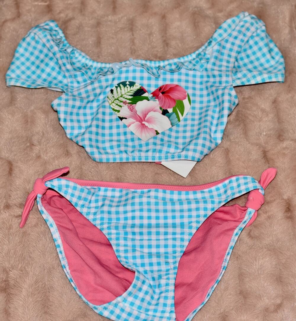 Tommy Bahama Big Girls Rush Guard Bathing Suit 2pc Set Size 12 UPF 50 NEW!!!